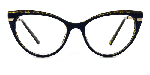 Floral Cateye Unique Full-rim Mix & Match Large Glasses for female from Wherelight