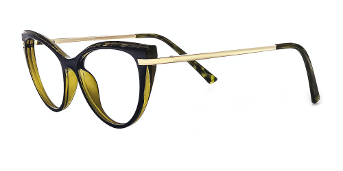 Floral Cateye Unique Full-rim Mix & Match Large Glasses for female from Wherelight