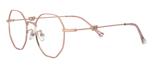Pink Heart Gorgeous Unique Full-rim Metal Medium Glasses for female from Wherelight