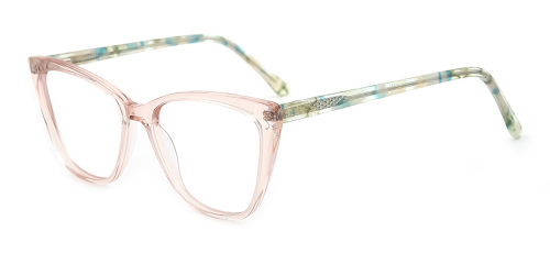 Pink Cateye Unique Full-rim Acetate Large Glasses for female from Wherelight