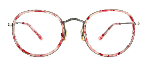 Pink Round Retro Full-rim Acetate Medium Glasses for female from Wherelight