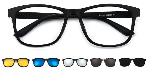Black Rectangle Retro Full-rim Tr90 Large Glasses for unisex from Wherelight