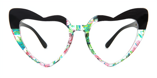 Heart Gorgeous Full-rim Plastic Large Glasses