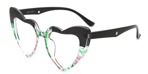 Heart Gorgeous Full-rim Plastic Large Glasses