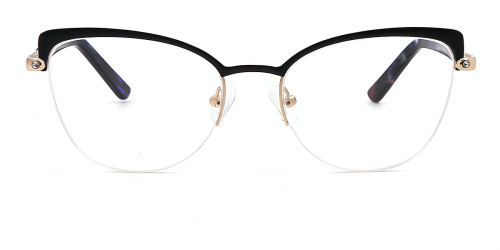 Blue Cat Eye Metal Eyeglasses