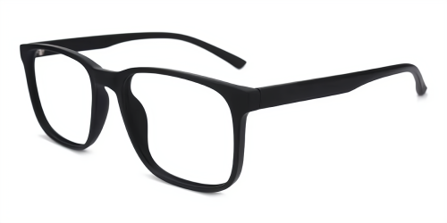 Black Square Simple TR90 Eyeglasses
