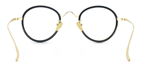 Black Round Retro Full-rim Metal Medium Glasses for female from Wherelight