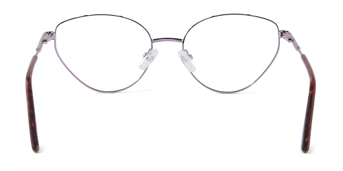 Purple Geometric Unique Full-rim Metal Large Glasses for female from Wherelight