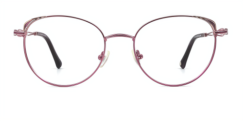 Purple Cateye Gorgeous Unique Full-rim Metal Large Glasses for female from Wherelight