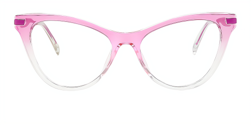 Pink Cateye Gorgeous Unique Full-rim Mix & Match Large Glasses for female from Wherelight
