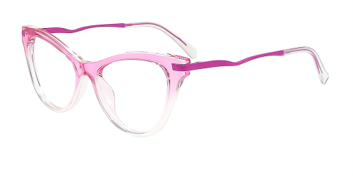 Pink Cateye Gorgeous Unique Full-rim Mix & Match Large Glasses for female from Wherelight