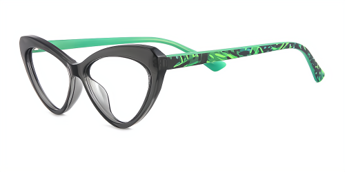 Green Cateye Unique Full-rim Tr90 Medium Glasses for female from Wherelight