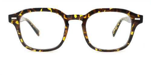 Tortoiseshell Rectangle Simple Full-rim Tr90 Large Glasses for unisex from Wherelight