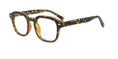 Tortoiseshell Rectangle Simple Full-rim Tr90 Large Glasses for unisex from Wherelight