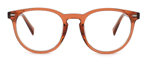 Brown Oval Simple Full-rim Tr90 Medium Glasses for unisex from Wherelight