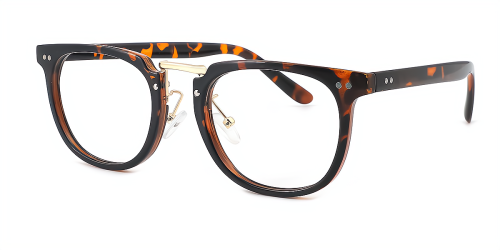 Wherelight Tortoise Oval Retro Eyeglasses Full Rim Classic Frame Tr90 Eyewear