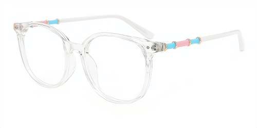Wherelight Special Temple Glasses Black Oval Full Rim Eyewear