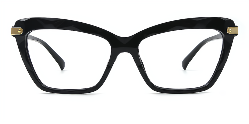 Black Cateye Gorgeous Unique Full-rim Plastic Medium Glasses for female from Wherelight