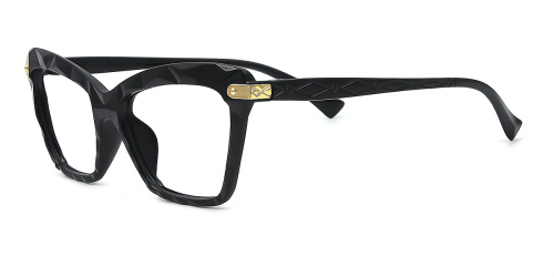 Black Cateye Gorgeous Unique Full-rim Plastic Medium Glasses for female from Wherelight