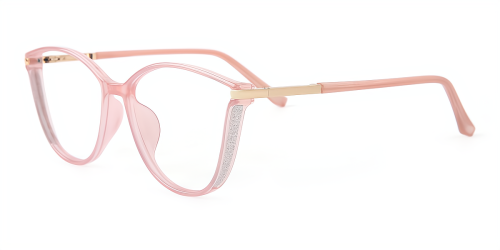 Pink Cateye Unique Full-rim Mix & Match Medium Glasses for female from Wherelight
