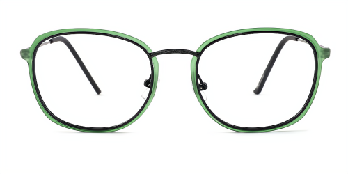 Green Oval Retro Full-rim Mix & Match Large Glasses for female from Wherelight