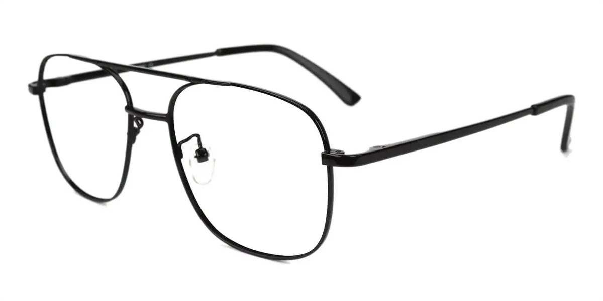 Black Aviator Metal Eyeglasses