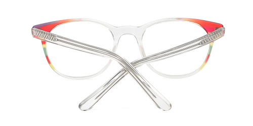 Clear Oval Unique Full-rim Acetate Medium Glasses for female from Wherelight