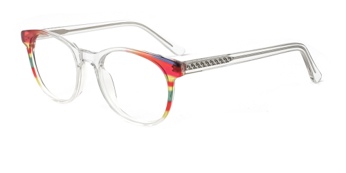 Clear Oval Unique Full-rim Acetate Medium Glasses for female from Wherelight