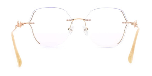 Gold Geometric Gorgeous Unique Rimless Metal Medium Glasses for female from Wherelight