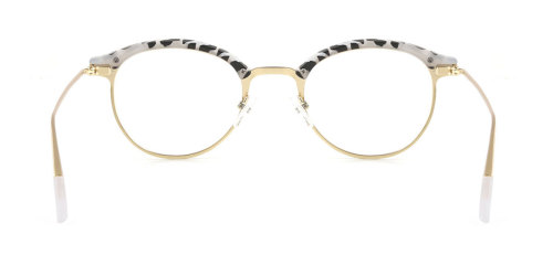 Black Round Simple Full-rim Metal Medium Glasses for female from Wherelight