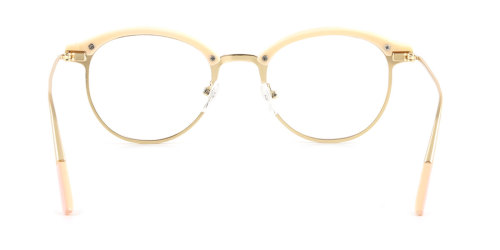 Black Round Simple Full-rim Metal Medium Glasses for female from Wherelight