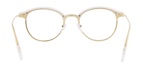 Black Round Simple Full-rim Metal Medium Glasses for female from Wherelight