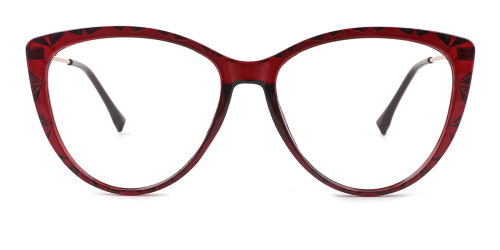 Red Cateye Gorgeous Unique Full-rim Tr90 Medium Glasses for unisex from Wherelight