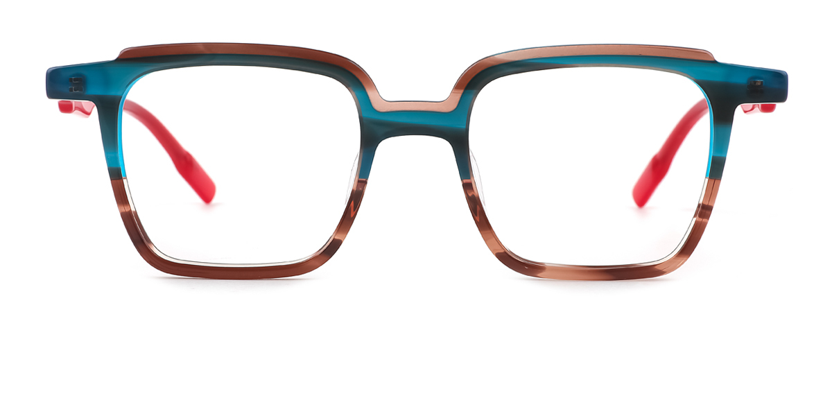 Blue Rectangle Geek-Chic Board Eyeglasses