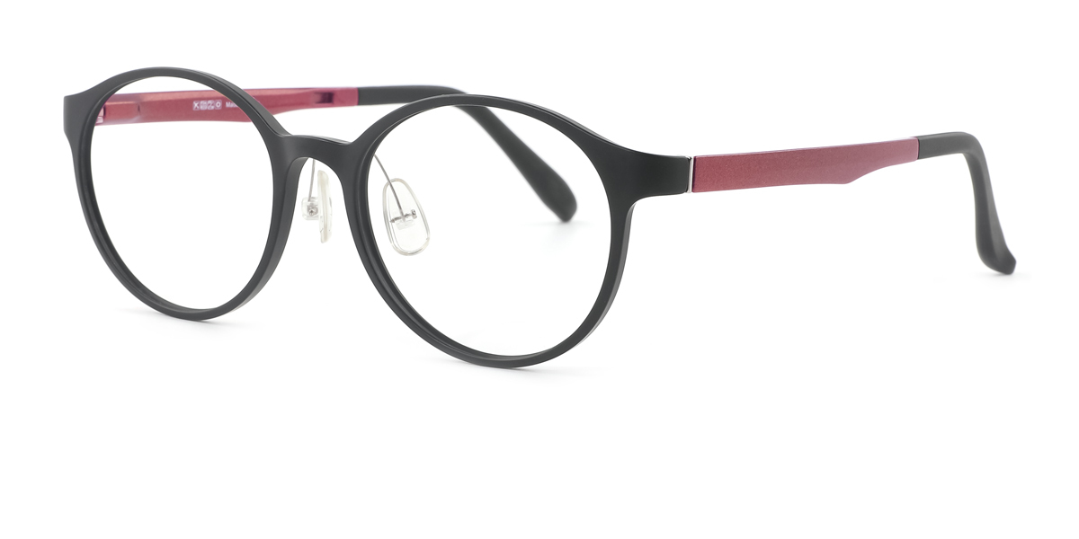 Red Oval Modish Mixed Materials Eyeglasses