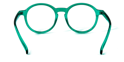 Wherelight Simple Round Eyeglasses Plastic Green Full Rim Eyewear