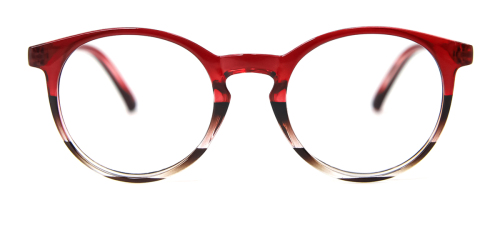Red Round Oval Classic Retro Simple Full-rim Tr90 Medium Glasses for female from Wherelight