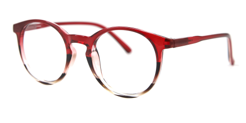 Red Round Oval Classic Retro Simple Full-rim Tr90 Medium Glasses for female from Wherelight