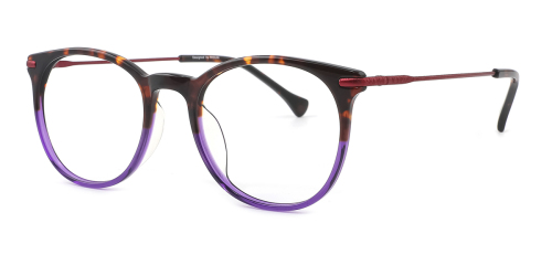 Tortoiseshell Round Oval Gorgeous Retro Simple Full-rim Mix & Match Large Glasses for female from Wherelight