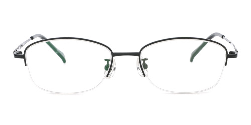 Black Rectangle Simple Metal Eyeglasses