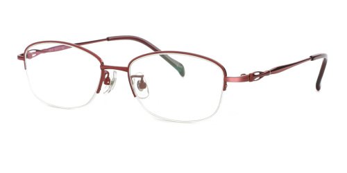 Red Rectangle Simple Metal Eyeglasses