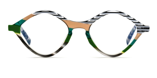 Striped Cat Eye Acetate Glasses