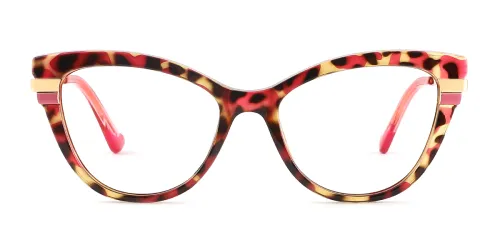 Tortoise Cat Eye Mixed Materials Eyeglasses
