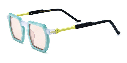 Colorful Plate Square Sunglasses
