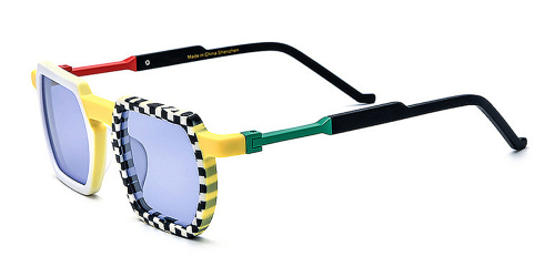 Colorful Plate Square Sunglasses