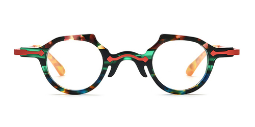Colorblocked Plate Alloy Cat Eye Plate Eyeglass Frames