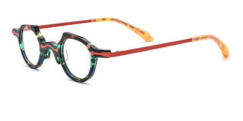 Colorblocked Plate Alloy Cat Eye Plate Eyeglass Frames