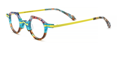 Colorblocked Plate Alloy Cat Eye Plate Eyeglass Frames