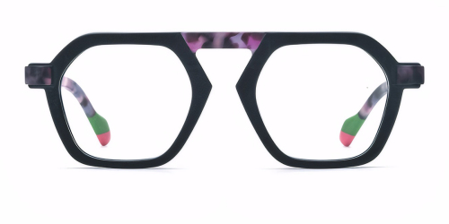 Multicolor Frosted Quilted Aviator Plate Retro Eyeglass Frames