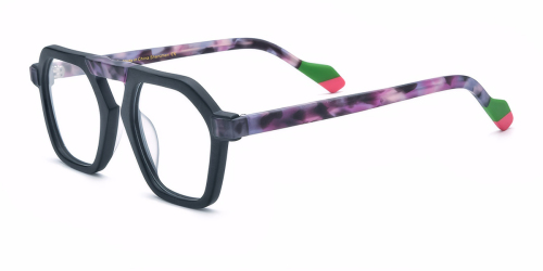 Multicolor Frosted Quilted Aviator Plate Retro Eyeglass Frames